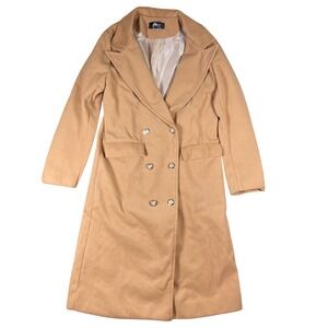 RVHSWDS Camel Double Breasted Long Trench Coat Women's Size XL Winter Casual